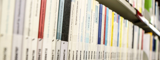 Dissertations in library Books with the inscription dissertation on a bookshelf in the library.